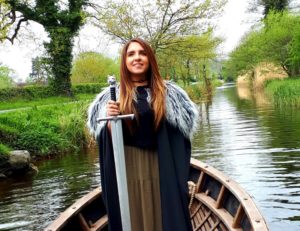 Viking on a boat.